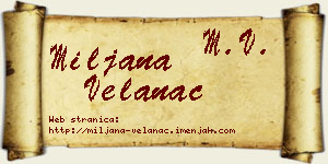 Miljana Velanac vizit kartica